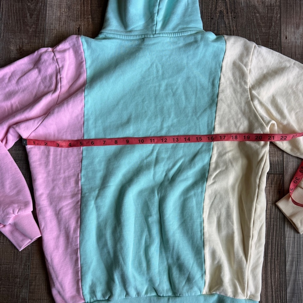 Teddy Fresh Colorblock Hoodie Mint Pink Cream Embroidered Logo Unisex - Picture 7 of 8